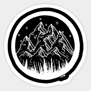 Mountains and Pines Sticker